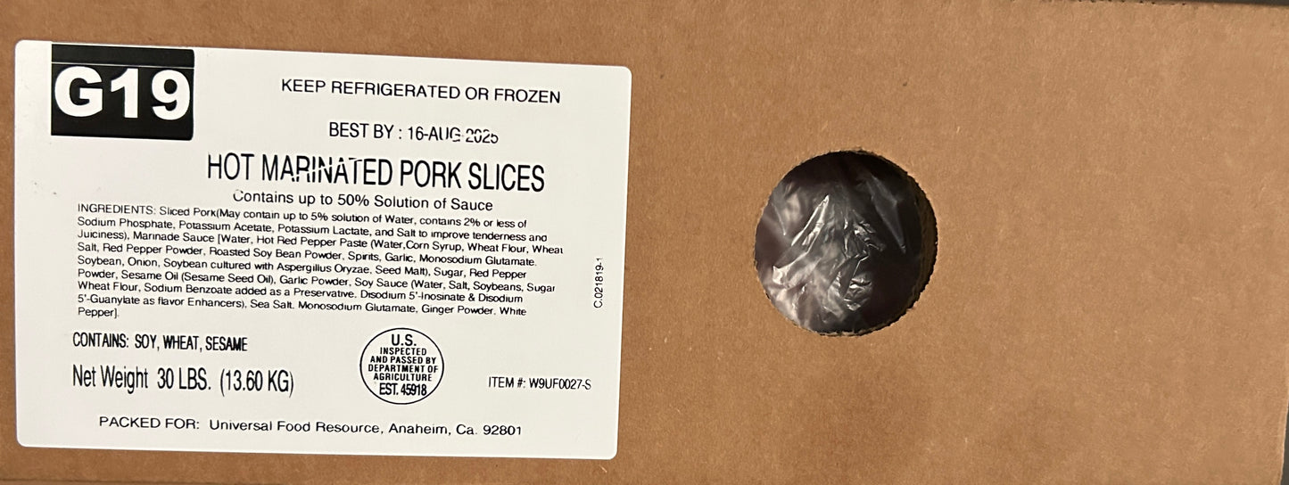 Hot Gochujang Pork Wholesale Package (30lb)