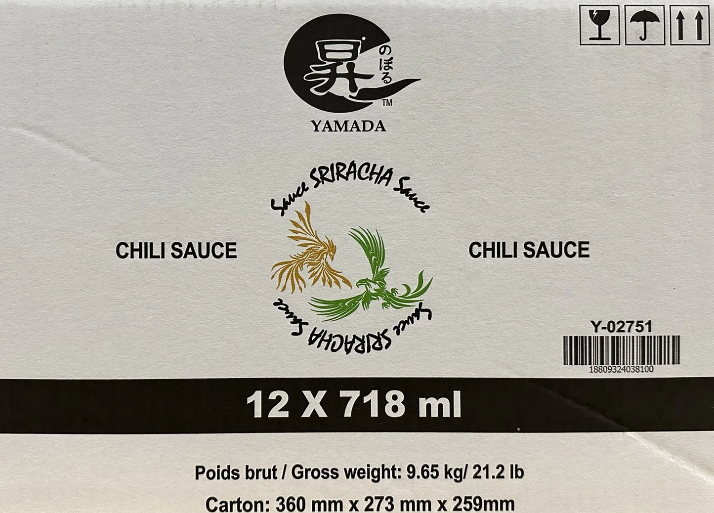 Yamada Sriracha Sauce (12 Bottle/Box)